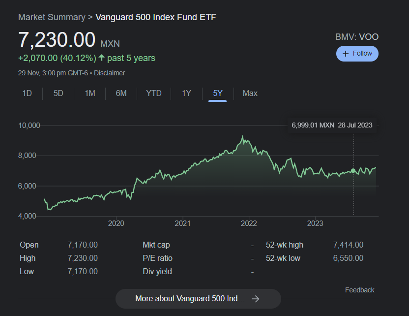 Vanguard 500 Index Fund returns